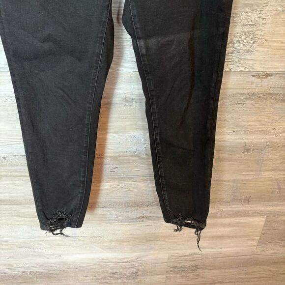 American Eagle Outfitters High Rise Black Button Fly Skinny Jeans - Picture 4 of 7